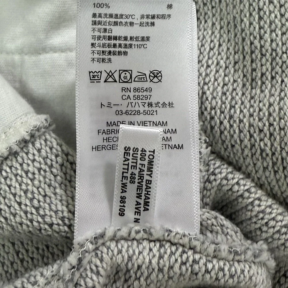 Tommy Bahama Sweater Mens Medium Gray 3 Button Henley Pullover 100% Cotton Knit